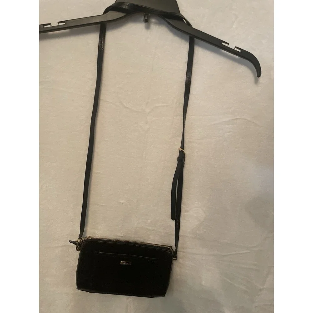 Lauren Ralph Lauren RLL Black‎ Leather Medium Shoulder Bag Purse